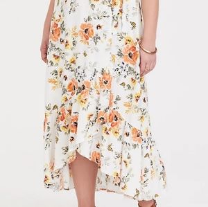 High low floral skirt